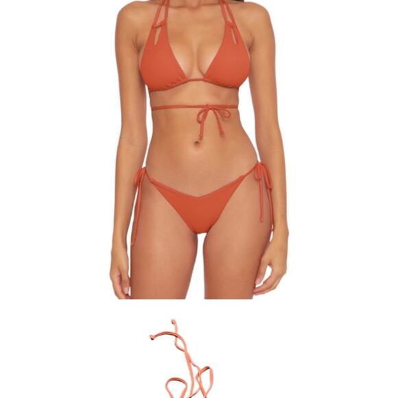 BECCA brazilian bikini bottoms, ginger orange, NWT, Large - Picture 3 of 7
